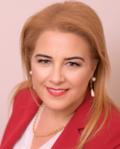 maria papazoglou red coat